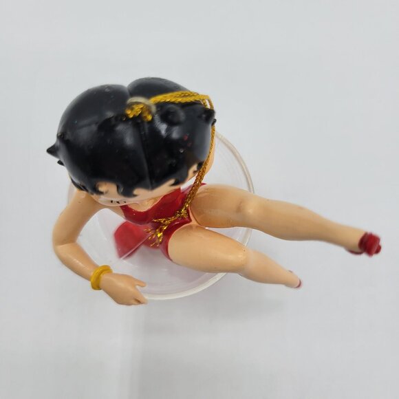 Vtg Betty Boop Ornament In Cocktail Glass With Red Bow Christmas Holiday Decor - Picture 8 of 13